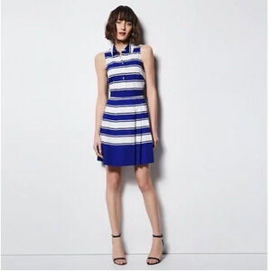 Milly Navy‎ & White Stripe Mini Dress with Coordinating Sash. Size 8.
